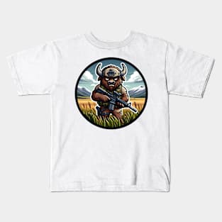 Tactical Bison Buffalo Kids T-Shirt